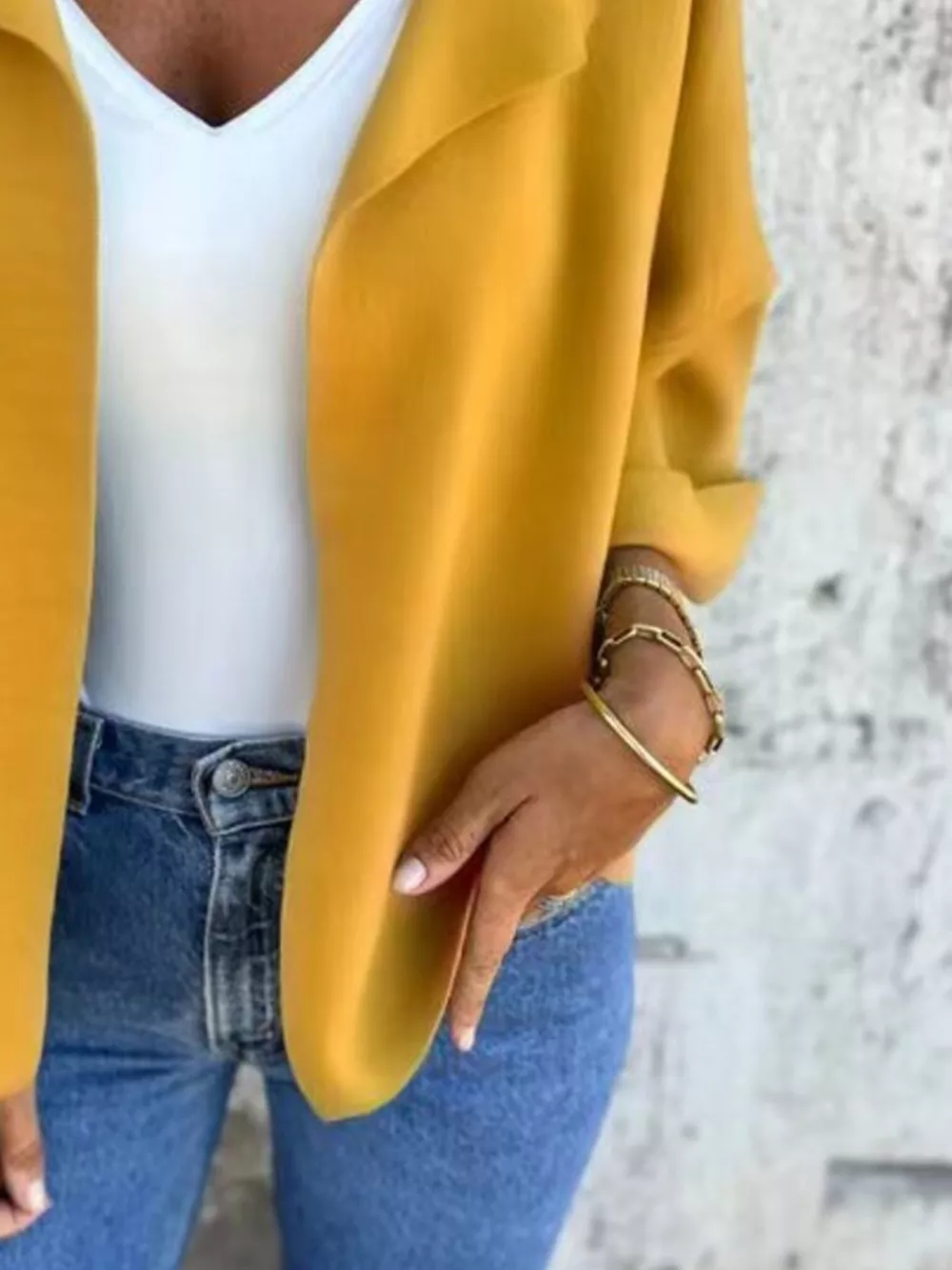 Full Size Open Front 3/4 Sleeve Casual Cardigan Plus Size, image 8