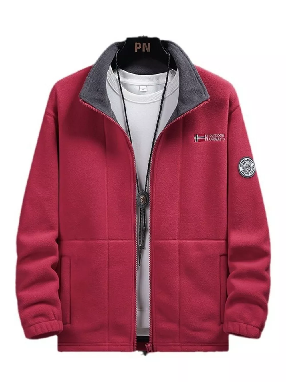 Men's Full Size Zip Up Long Sleeve Fleece Jacket Plus Size, image 8