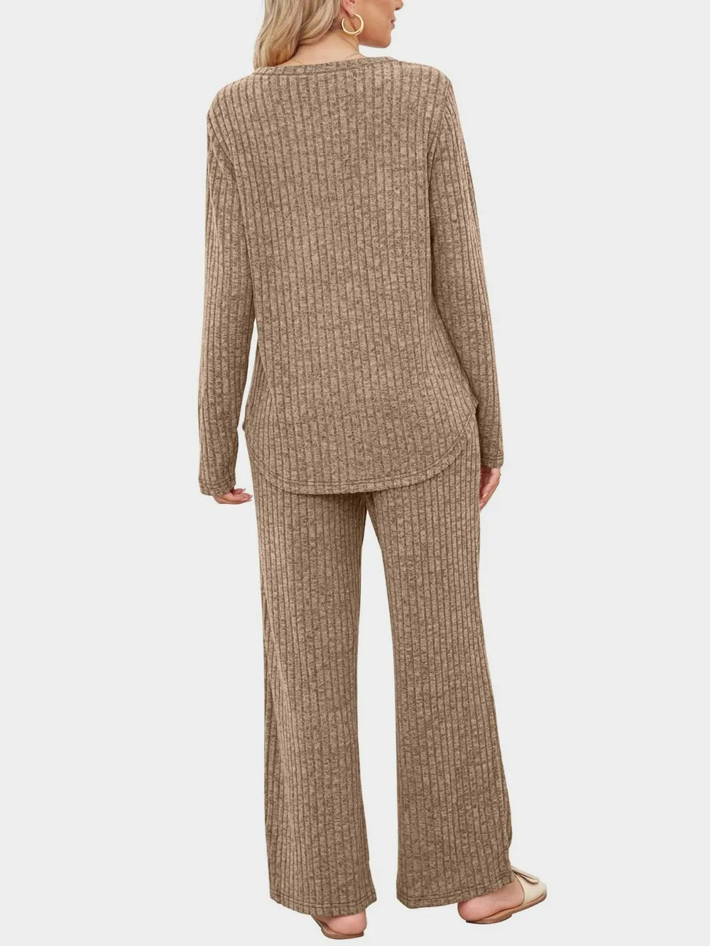 Round Neck Long Sleeve Top and Pants Set, image 24