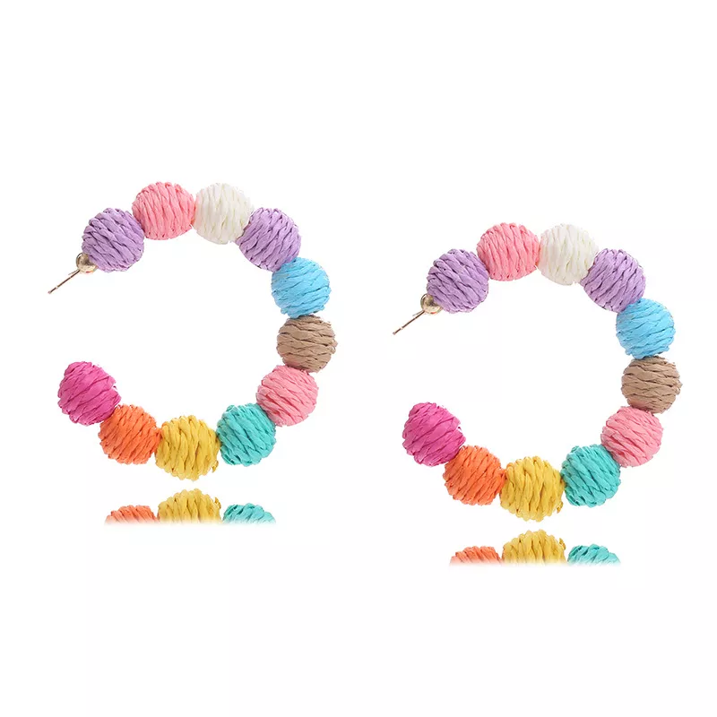 Raffia Grass C-Hoop Earrings, image 12