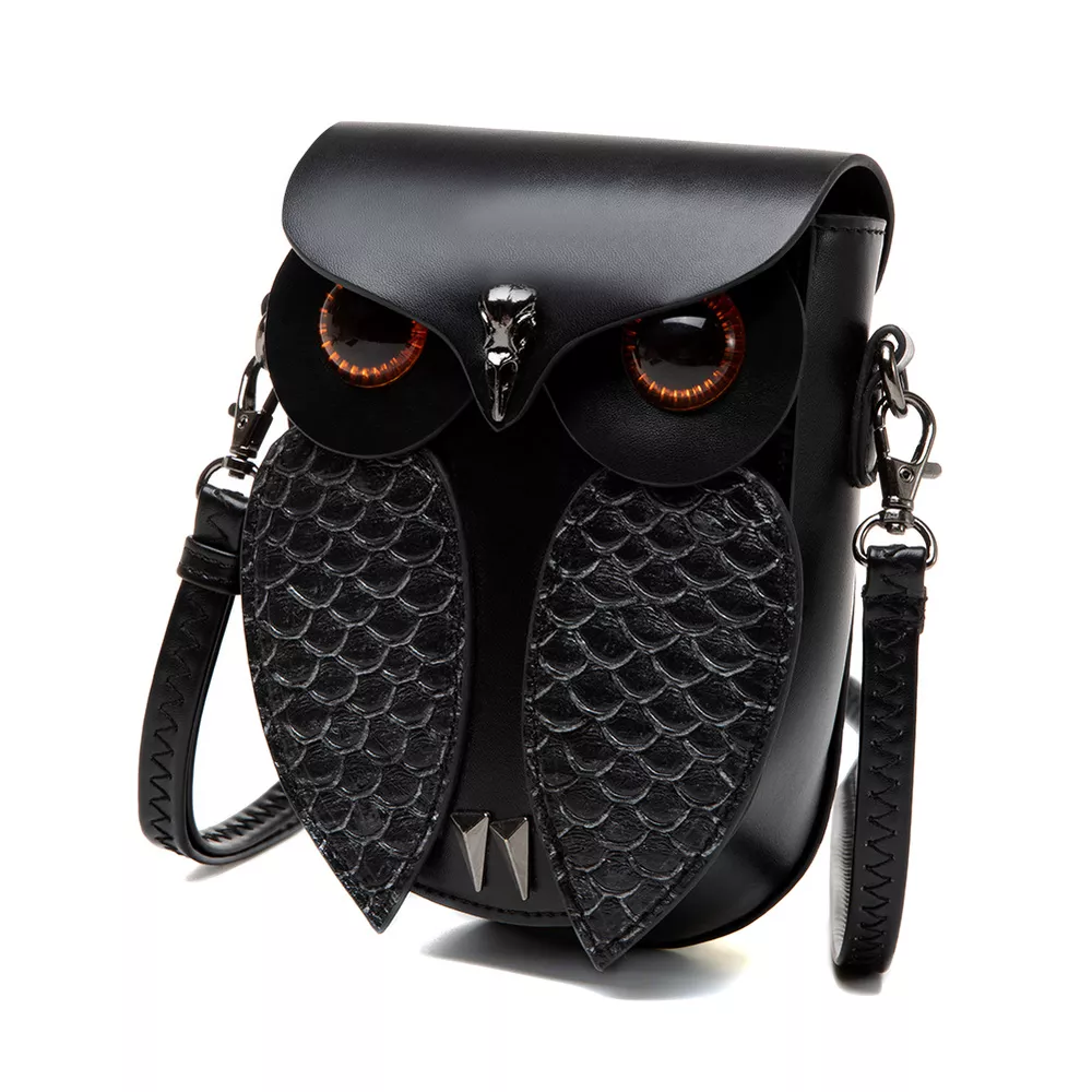 Owl Design Leather Crossbody Bag, image 6