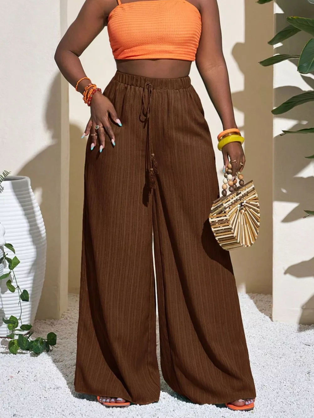 Wide-Leg Pants with Drawstring, image 9
