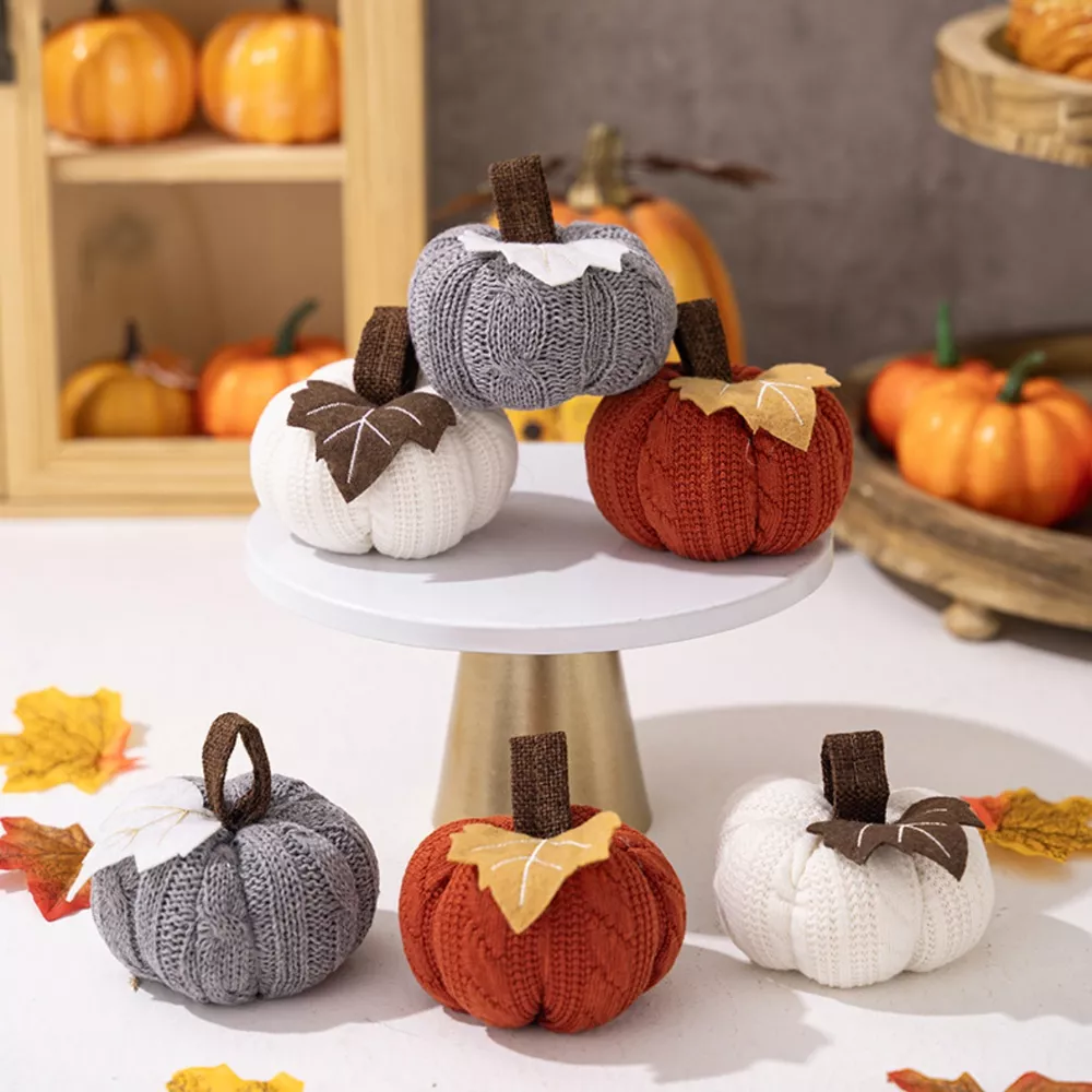 Knitted Pumpkin Decorative Ornaments, image 2