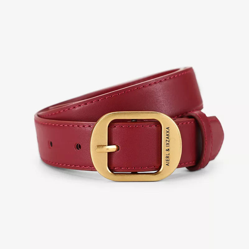 Leather Belt with Golden Buckle, image 6