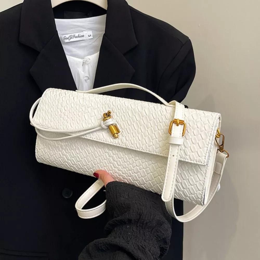 Woven Texture Flap Crossbody Bag, image 9