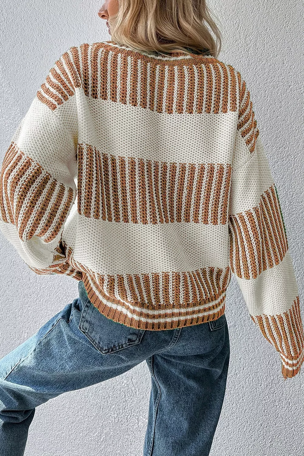 Striped Knit Long Sleeve Sweater, image 7