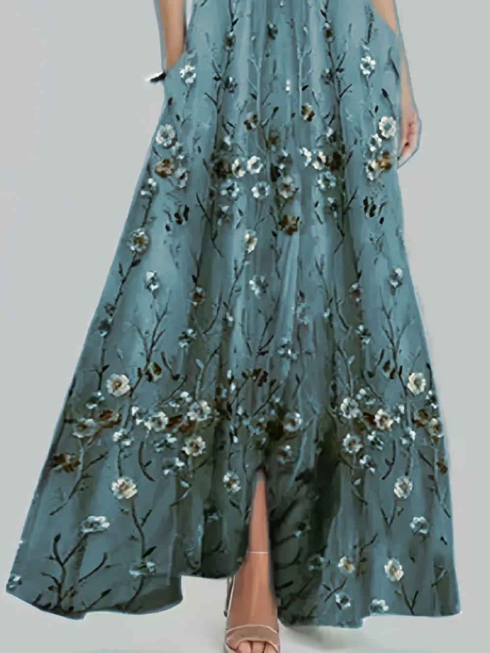 Floral Print Half Sleeve Wrap Maxi Dress, image 5