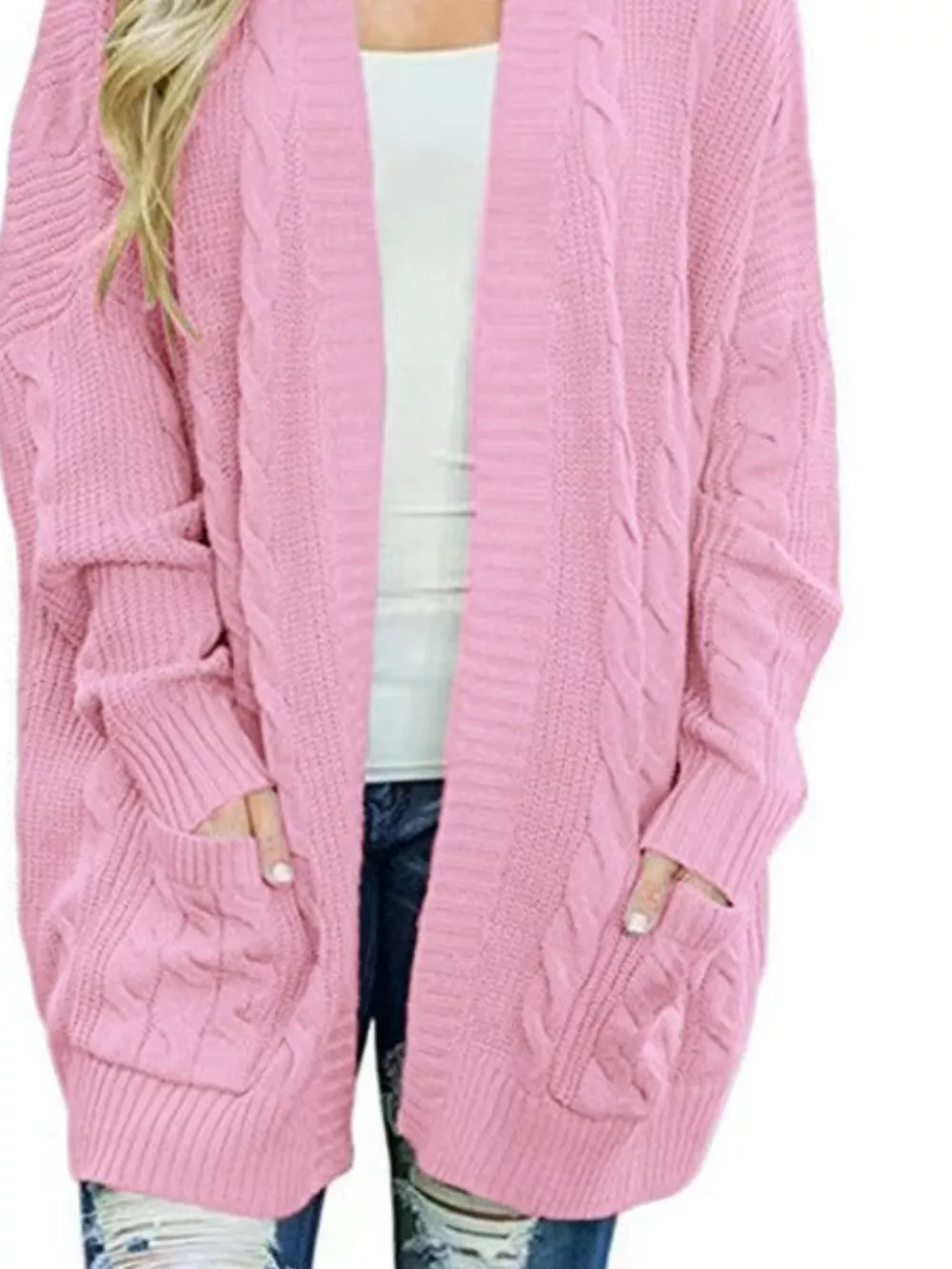 Chunky Knit Open Front Cardigan, image 5