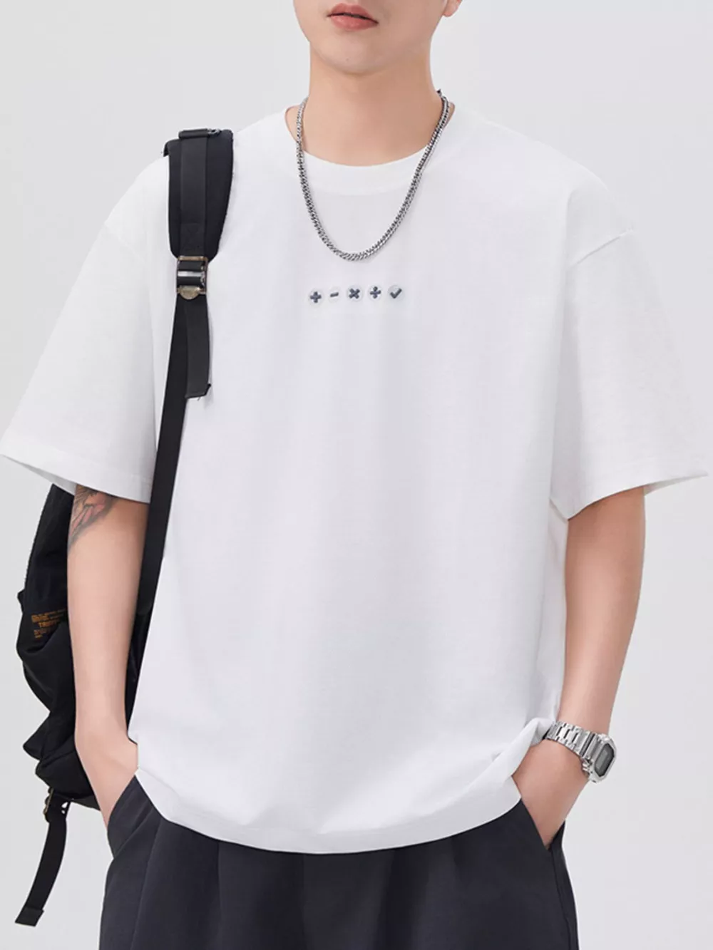 Men's Plus Size Round Neck Relaxed Fit T-Shirt, image 4