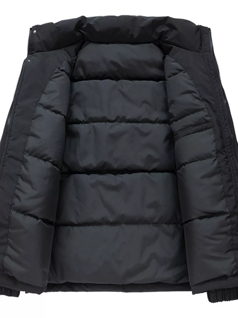 Men's Plus Size Warm Padded Stand Collar Winter Coat, image 3