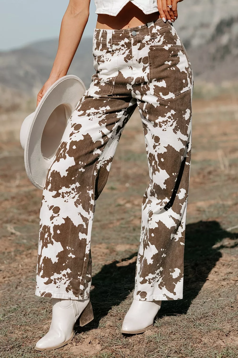 Abstract Pattern Regular Fit Full-Length Western Style Jeans, image 3
