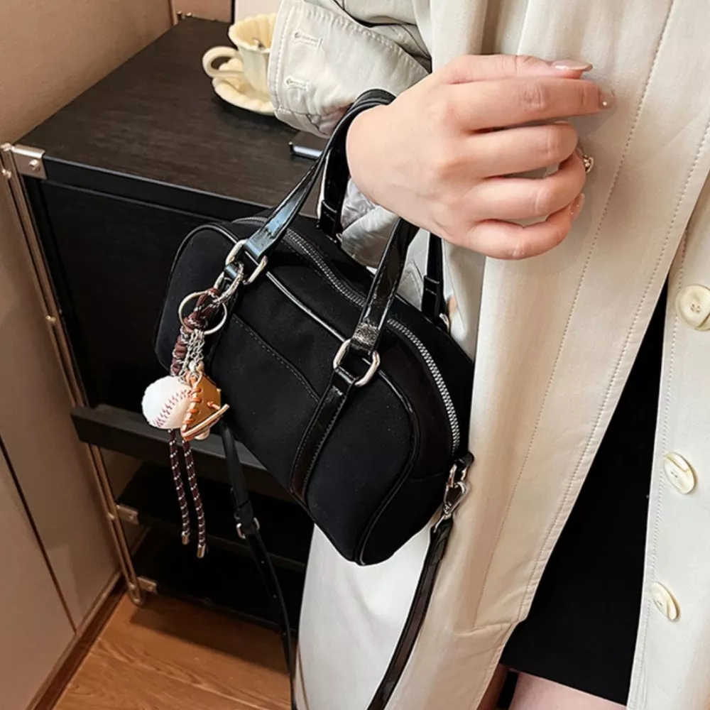 Buckle Crossbody Bag with Charm, image 2