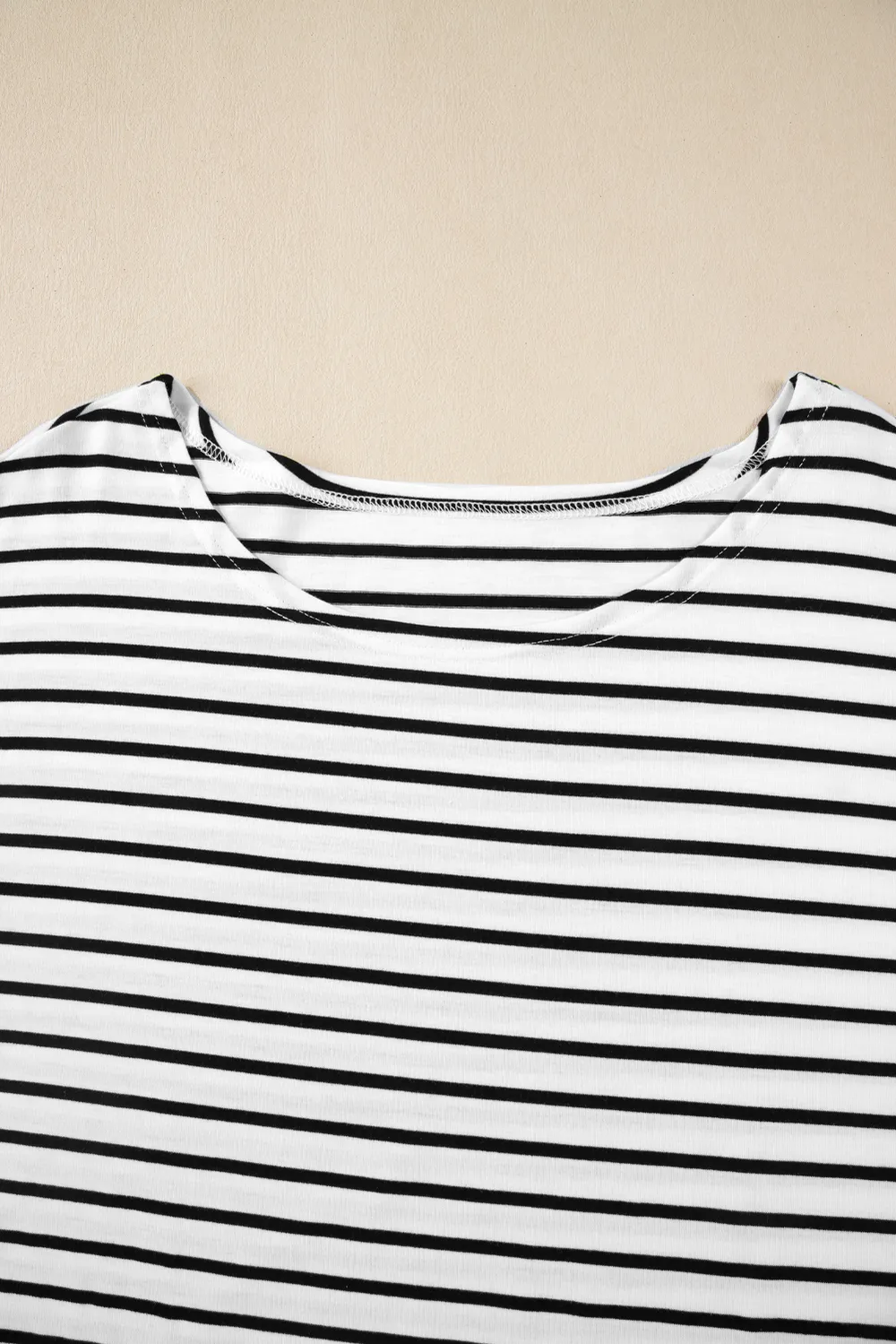 Stripe Half Sleeve Scoop Neck Top, image 6