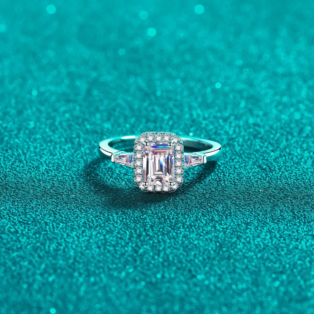 1 Carat Moissanite 925 Sterling Silver Ring, image 2