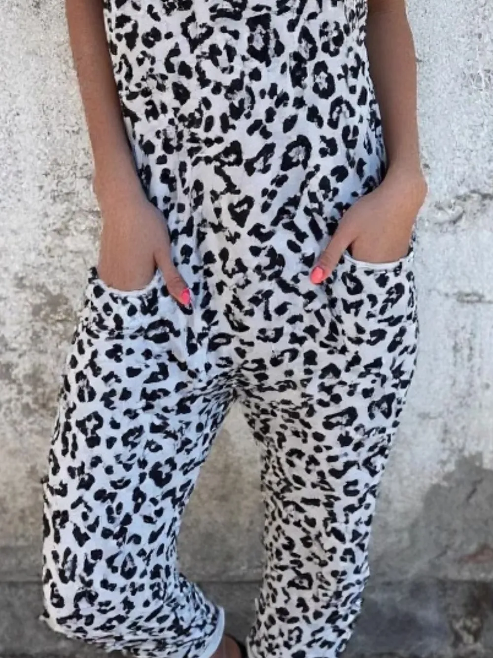 Leopard Sleeveless Jumpsuit with Pockets, image 3