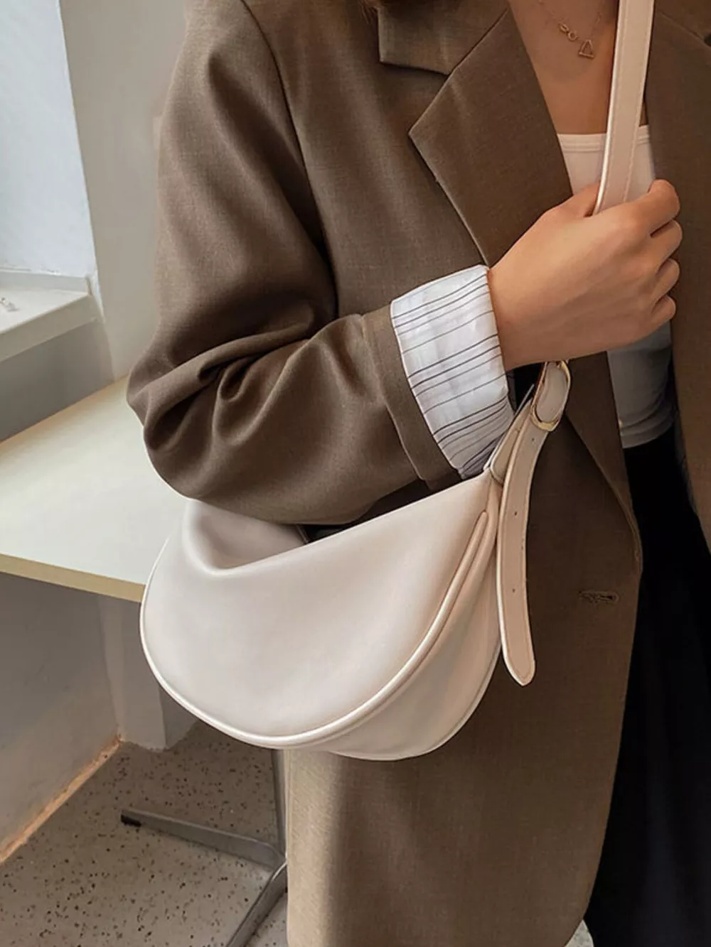 Minimalist Crescent Crossbody Bag, image 4
