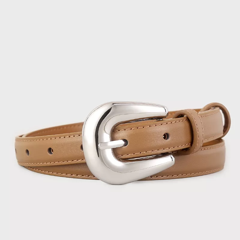 Leather Belt with Silver Buckle, image 5