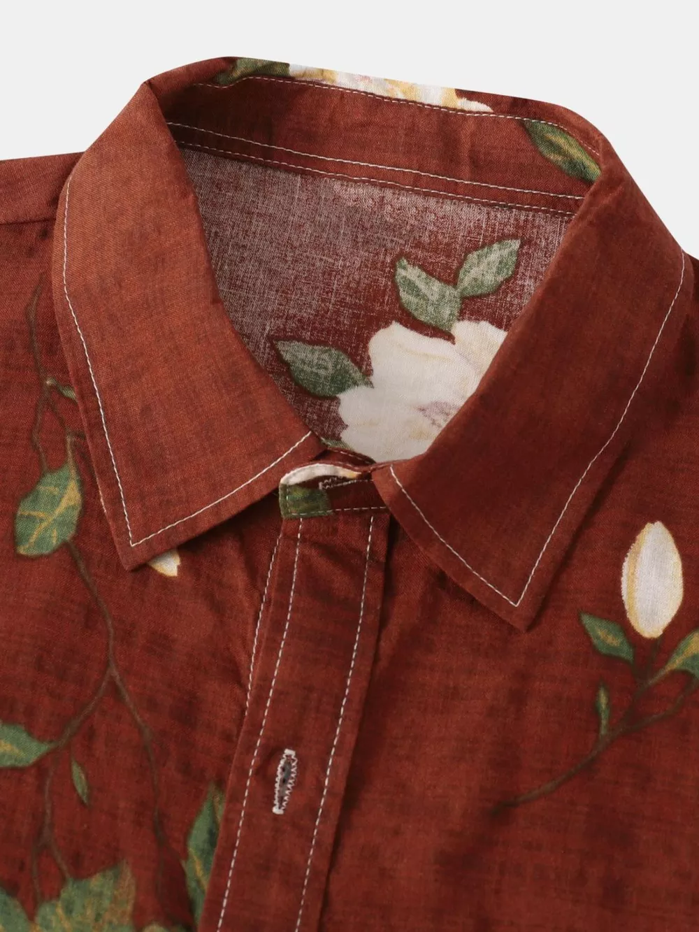 Men's Plus Size Floral Print Short Sleeve Shirt, image 5