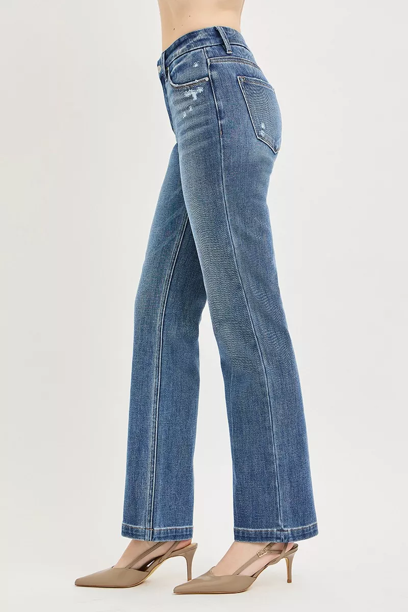 Tummy Control 4way Stretch Mid Rise Straight Crease Line, image 4