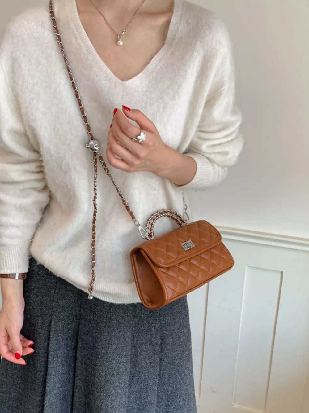 Quilted Flap Crossbody Bag, image 14