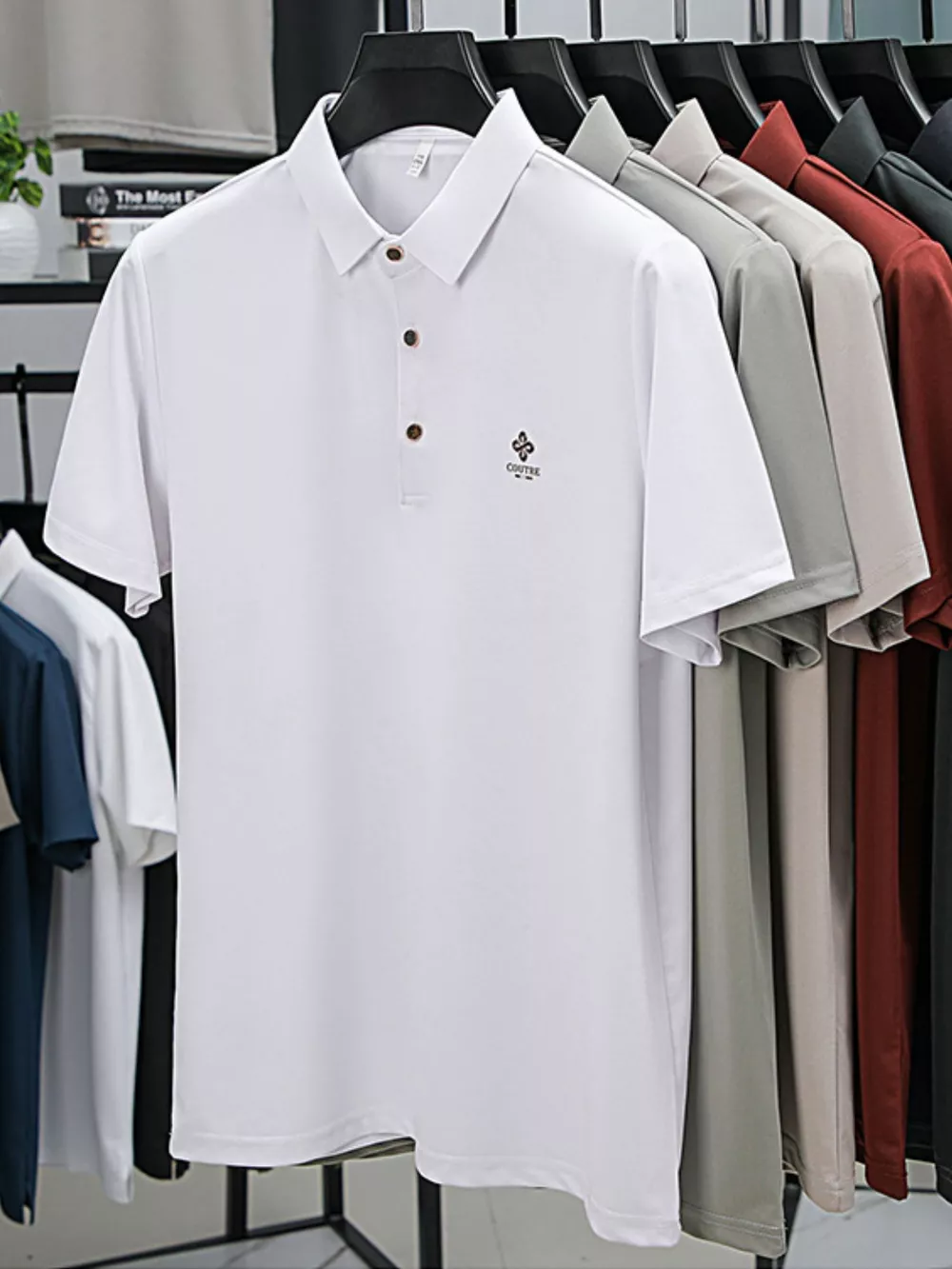 Men's Plus Size Button Detail Short Sleeve Polo, image 9