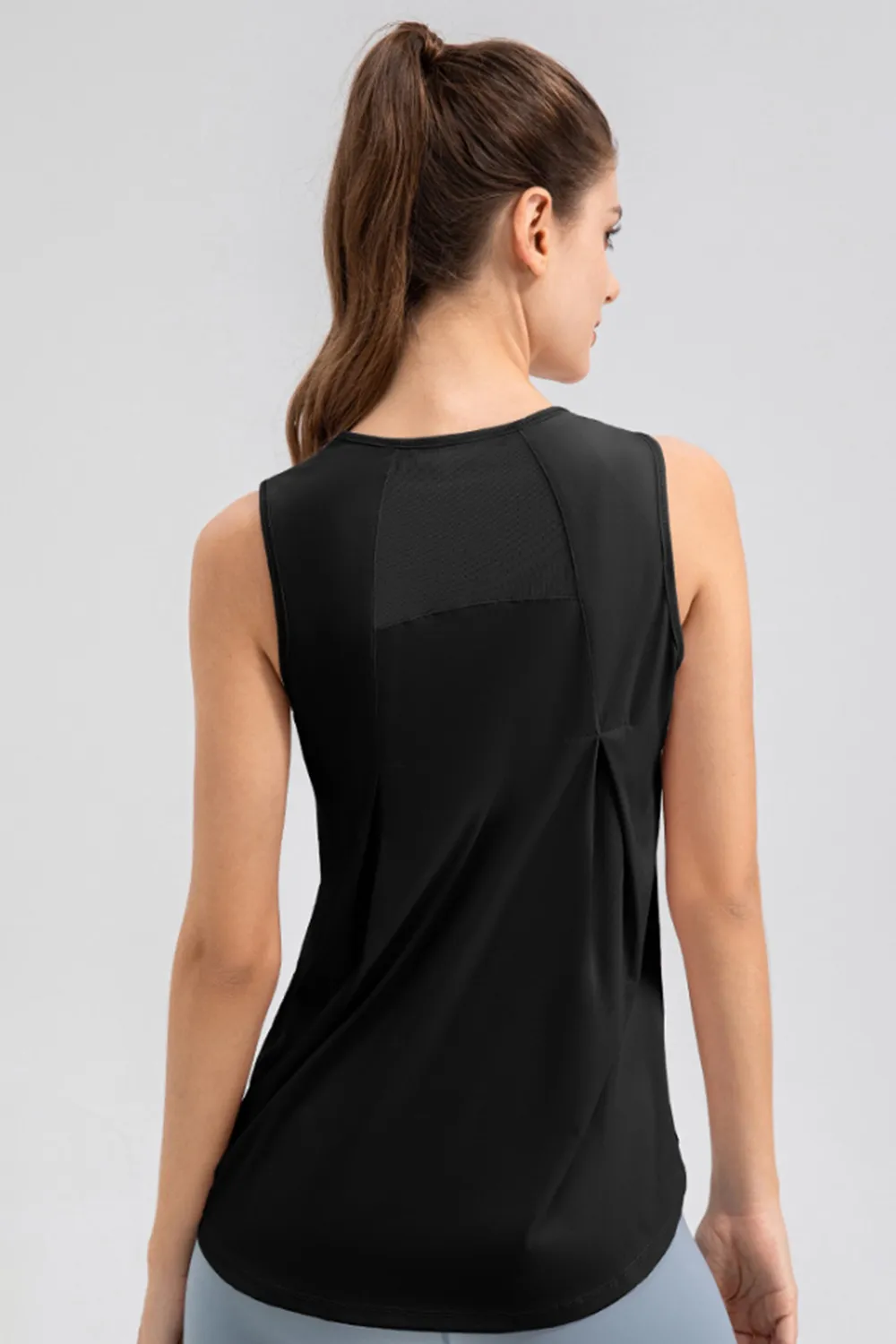 Round Neck Wide strap Active Tank, image 8
