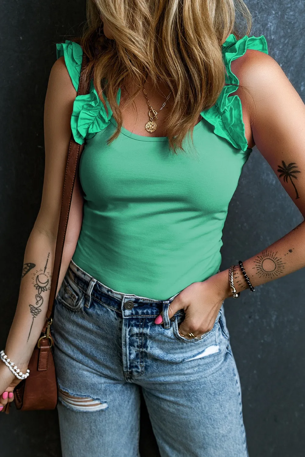Ruffled Round Neck Tank, image 5