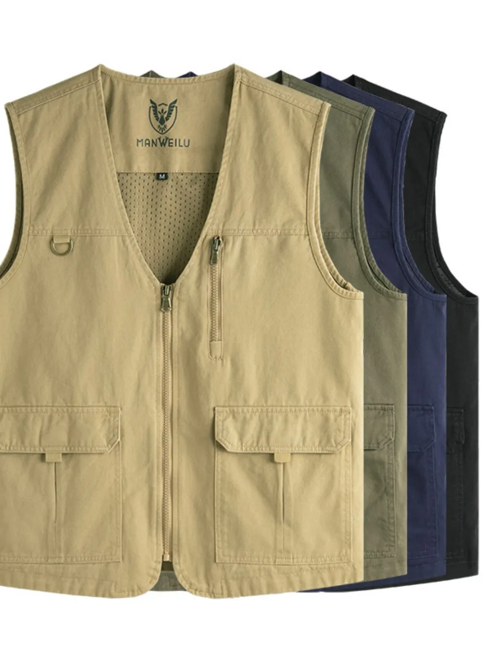 Men's Plus Size Zip Up V-Neck Vest, image 2