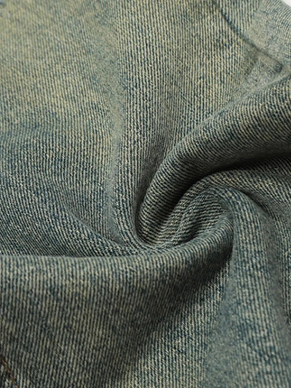 Men's Distressed Straight Leg Jeans, image 6