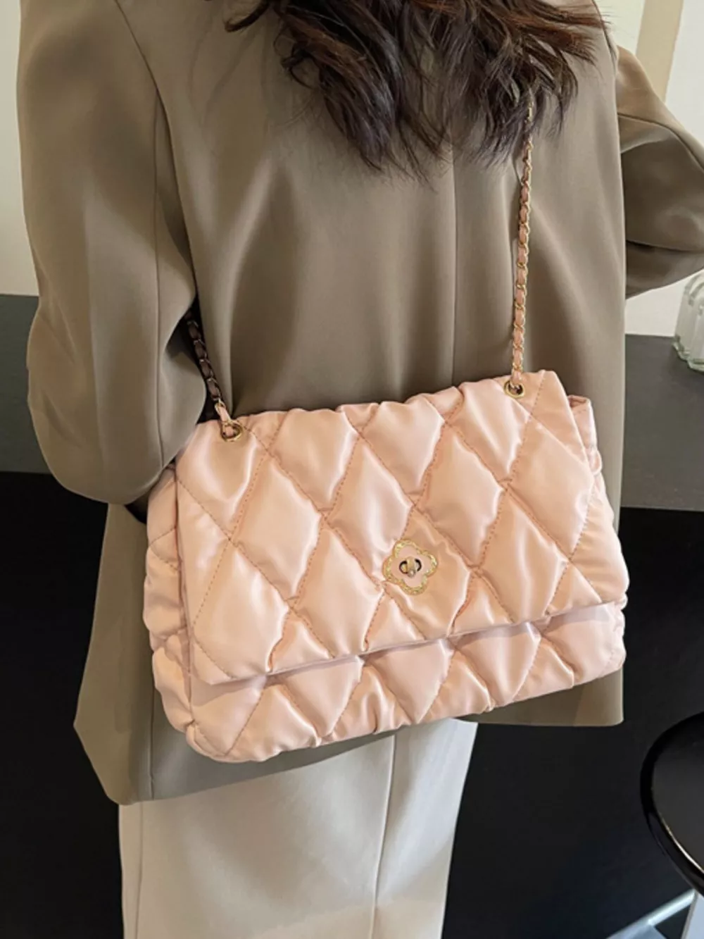 Quilted Chain Shoulder Bag, image 3