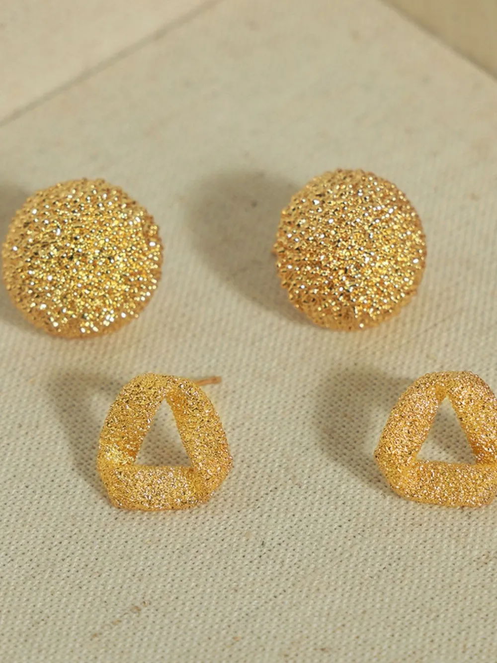 Gold-Plated Geometric Stud Earrings, image 8