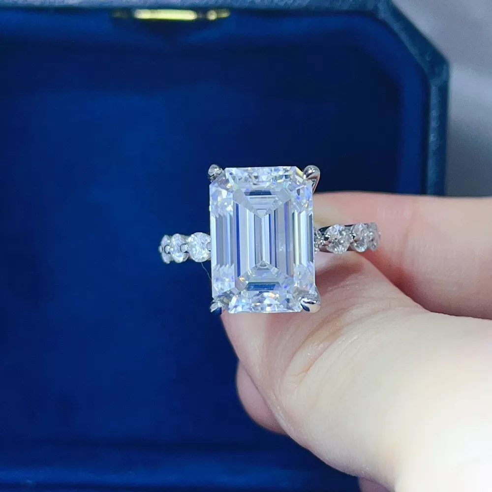 10 Carat 925 Sterling Silver Moissanite Ring, image 5