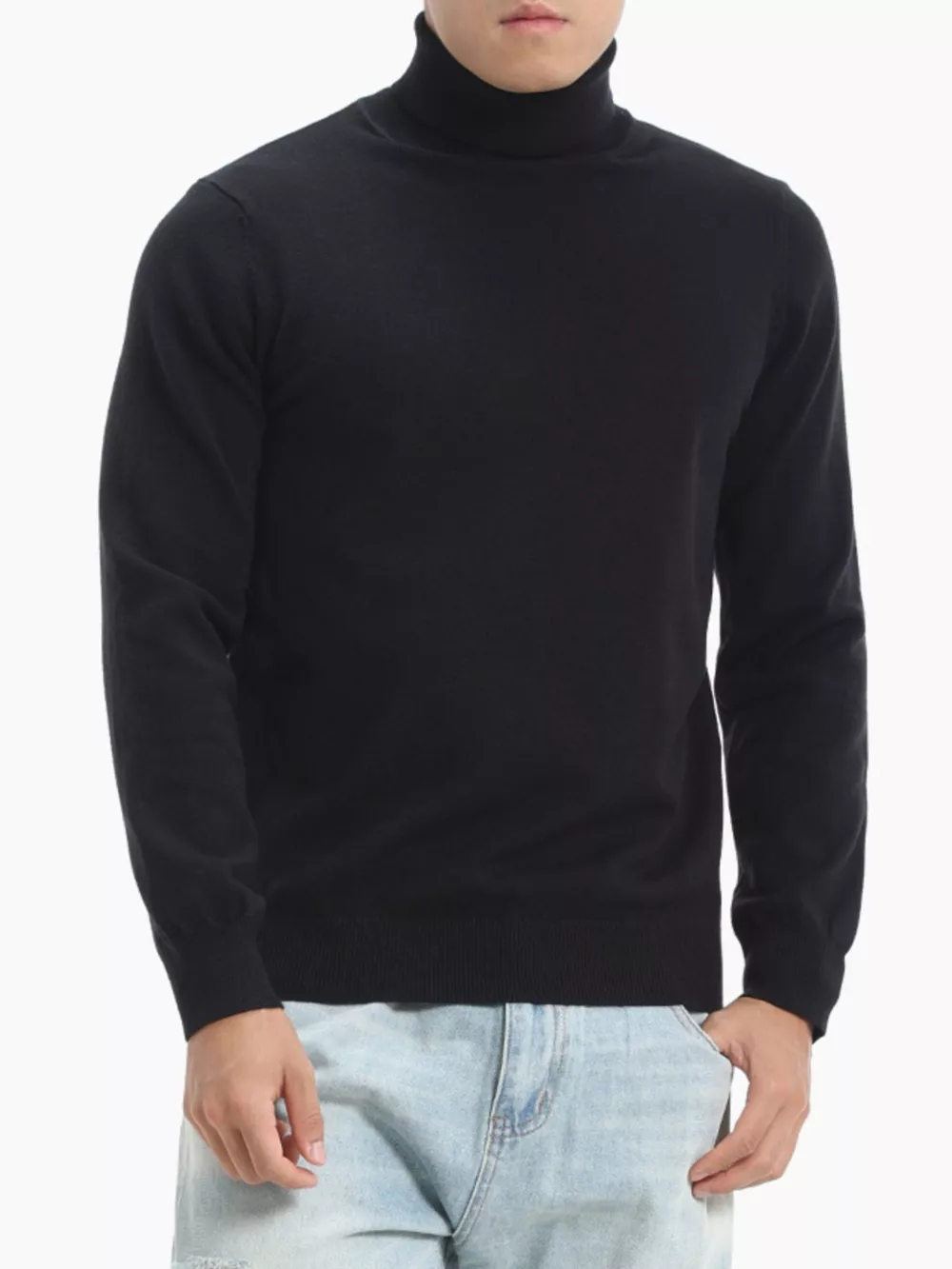 Men's Plus Size Slim-Fit Turtleneck Sweater