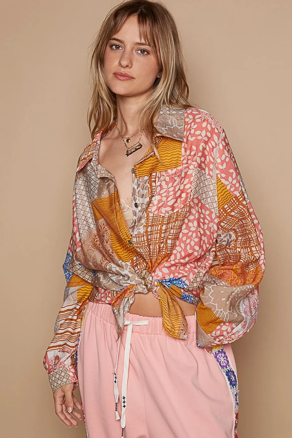 Button-Down Long Sleeve Printed Shirt, image 3