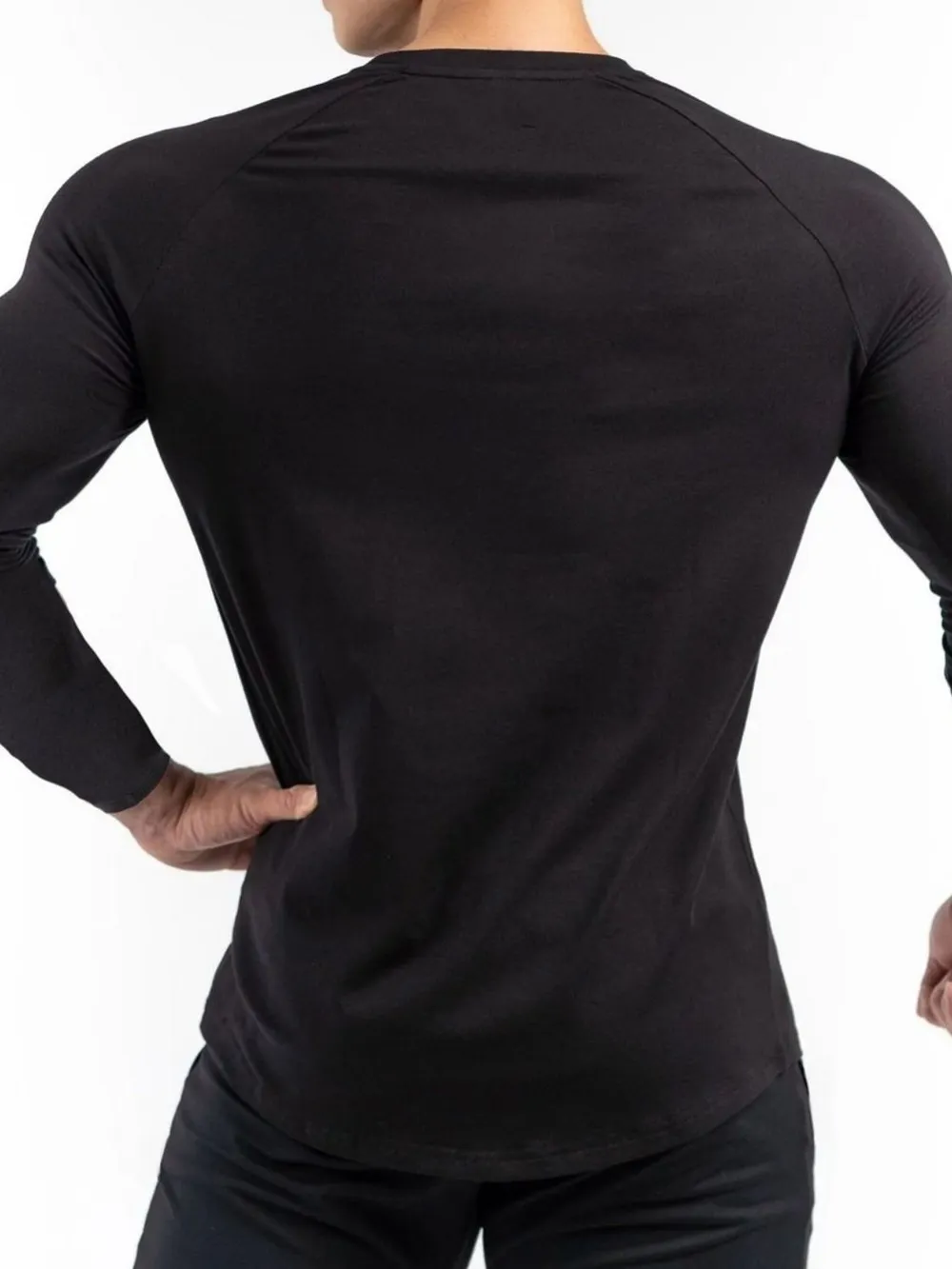 Men's Plus Size Round Neck Long Sleeve T-Shirt, image 4