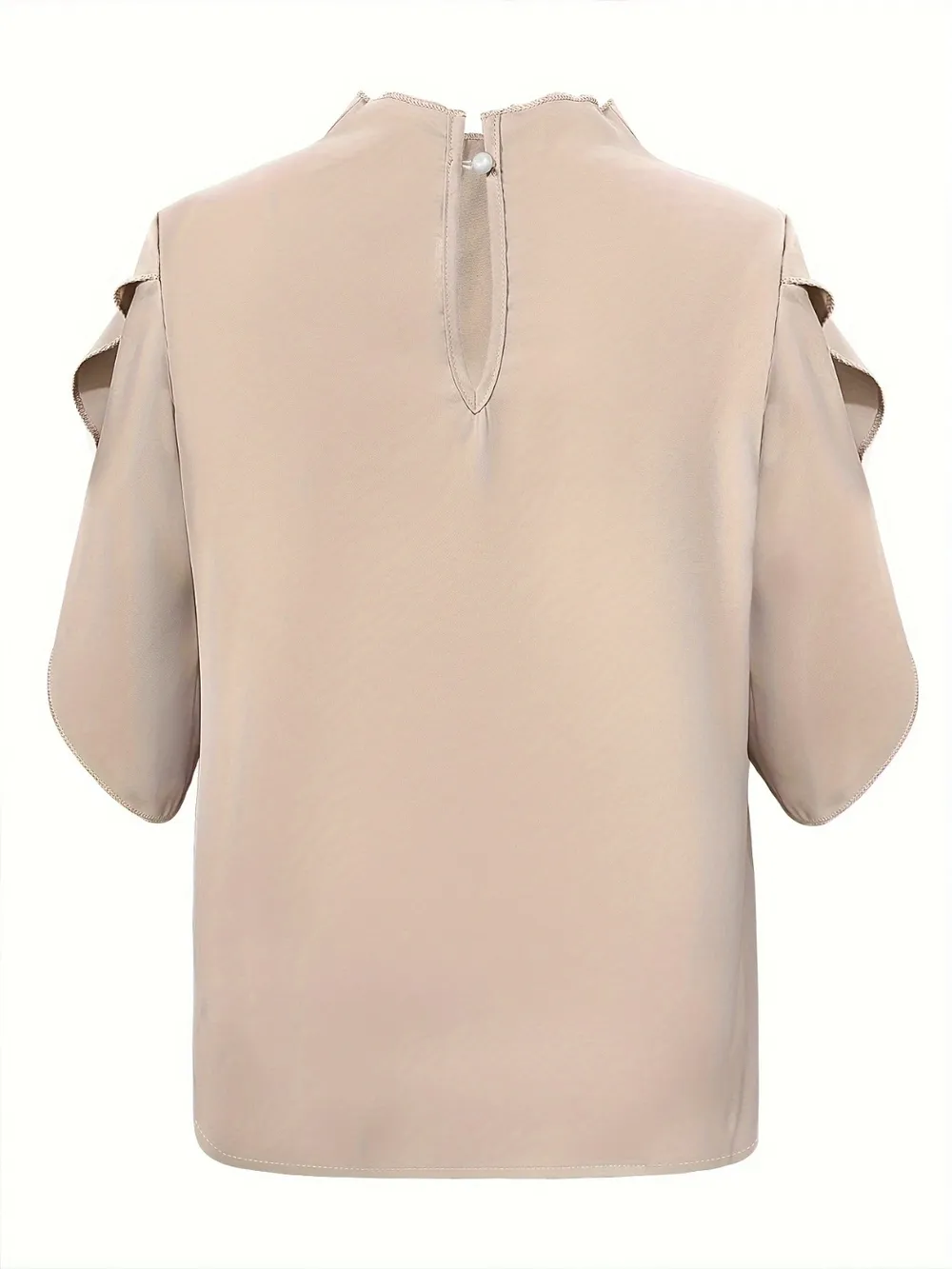 Ruched Mock Neck Half Sleeve Blouse, image 5