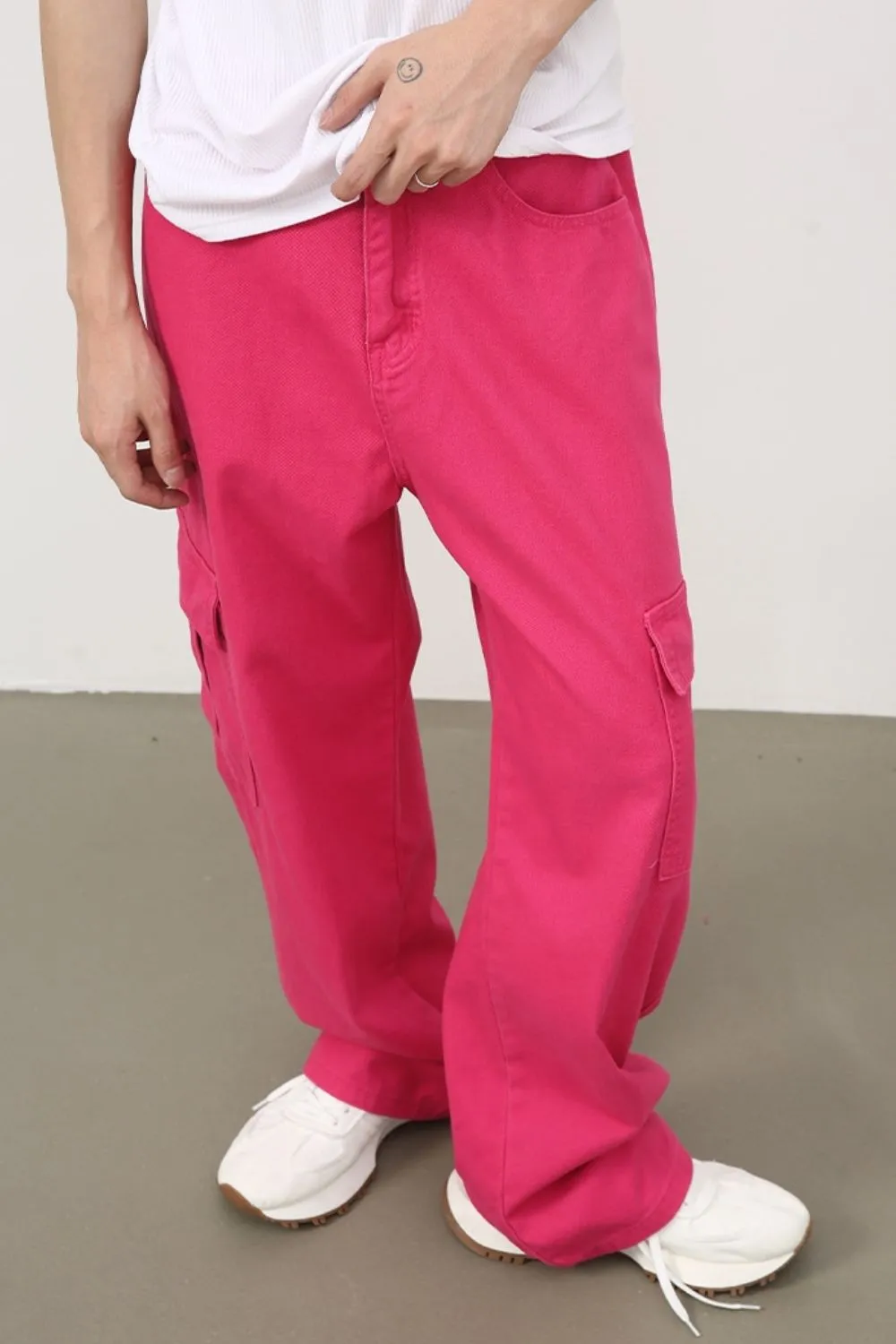Men's Loose Jeans with Cargo Pockets, image 5
