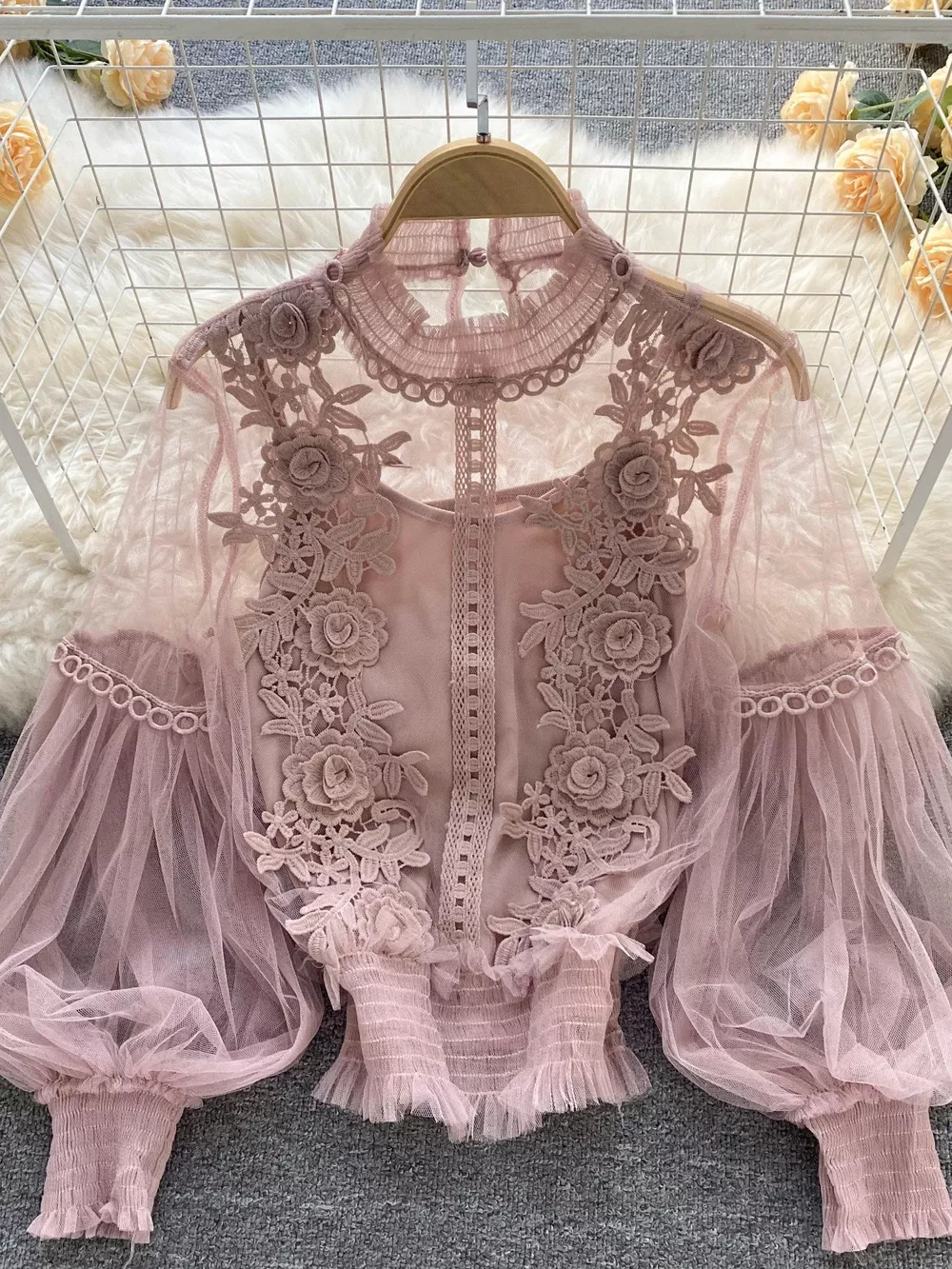 Floral Lace Blouse & Cami Set, image 11