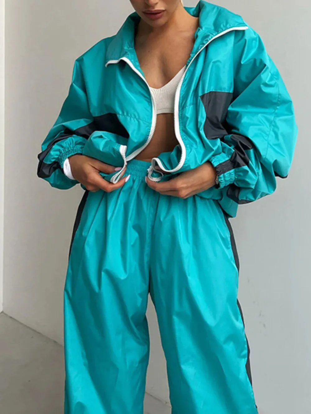 Zip Up Long Sleeve Top and Pants Set, image 12