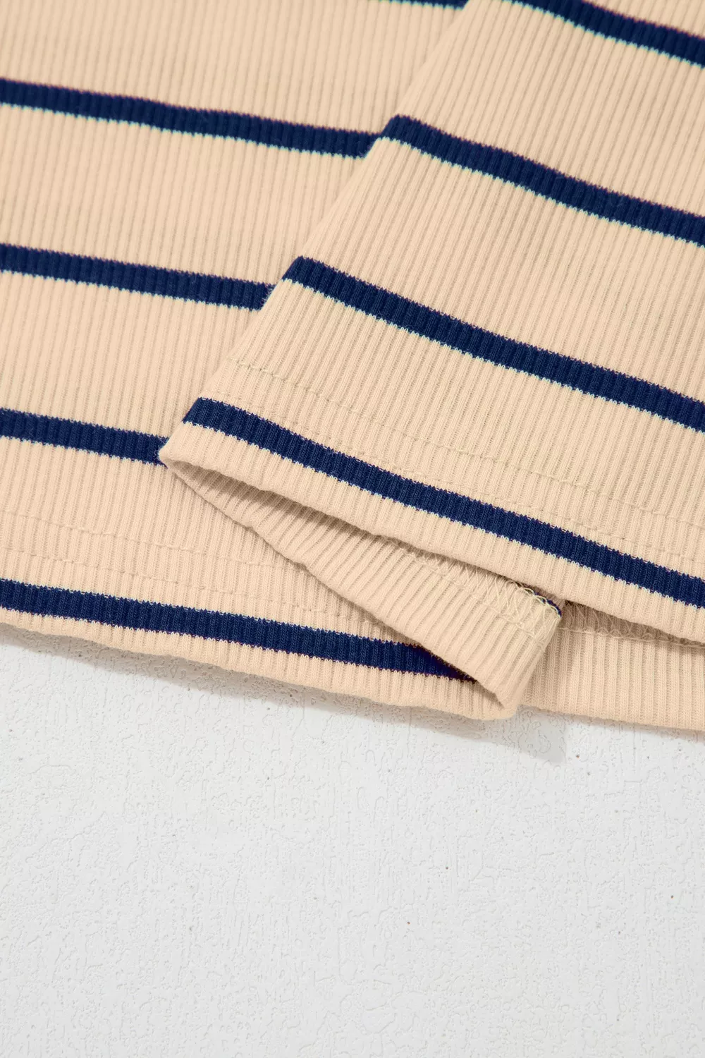 Stripe Mock Neck Short Sleeve Loose Top, image 9