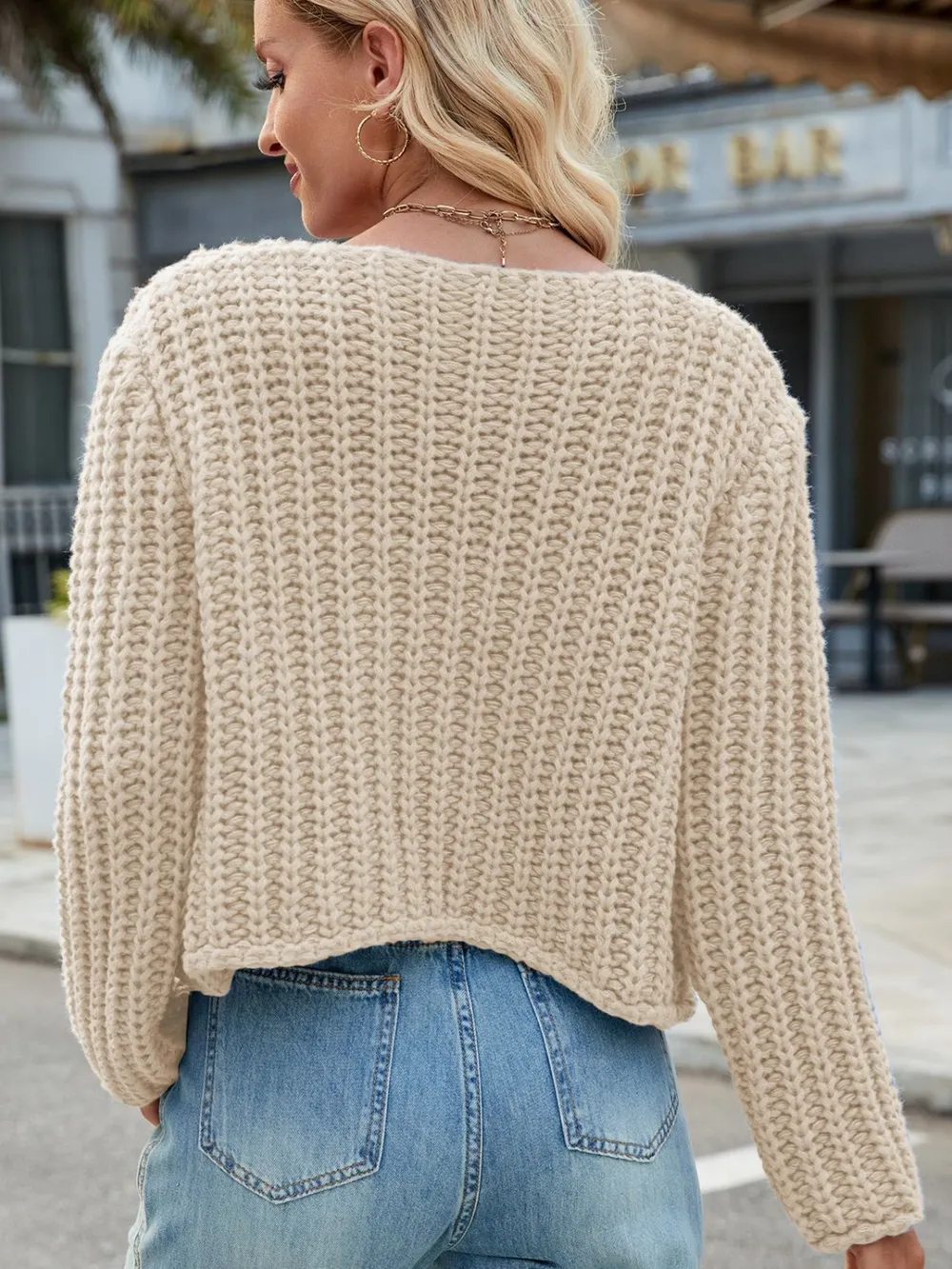 Round Neck Button Up Cardigan with Pockets, image 24