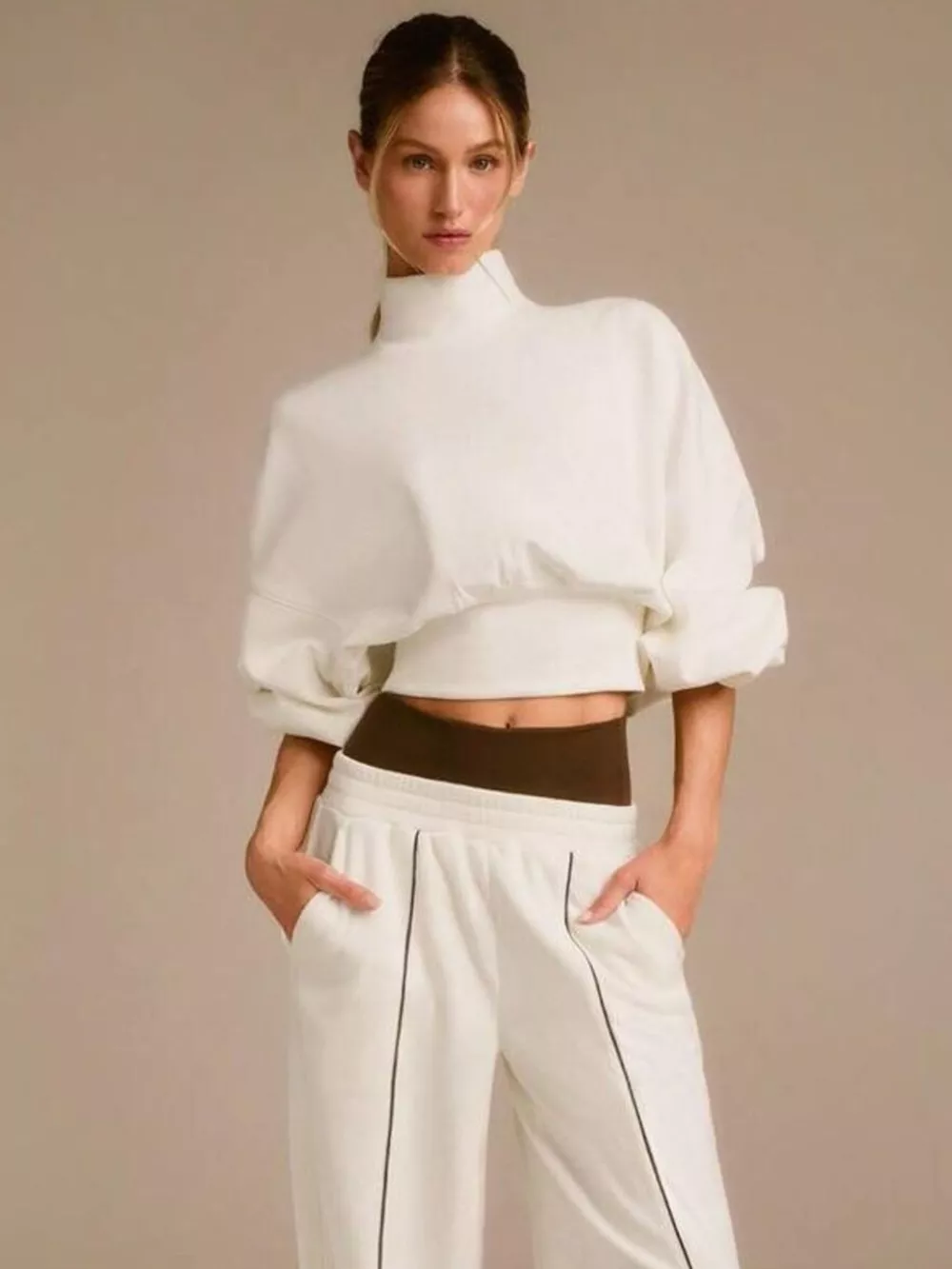 Turtleneck Dropped Shoulder Sweatshirt, image 6