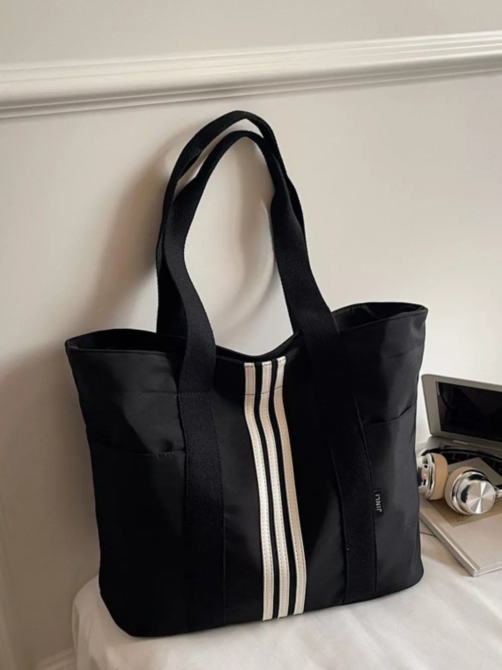 Lightweight Striped Tote Bag, image 7