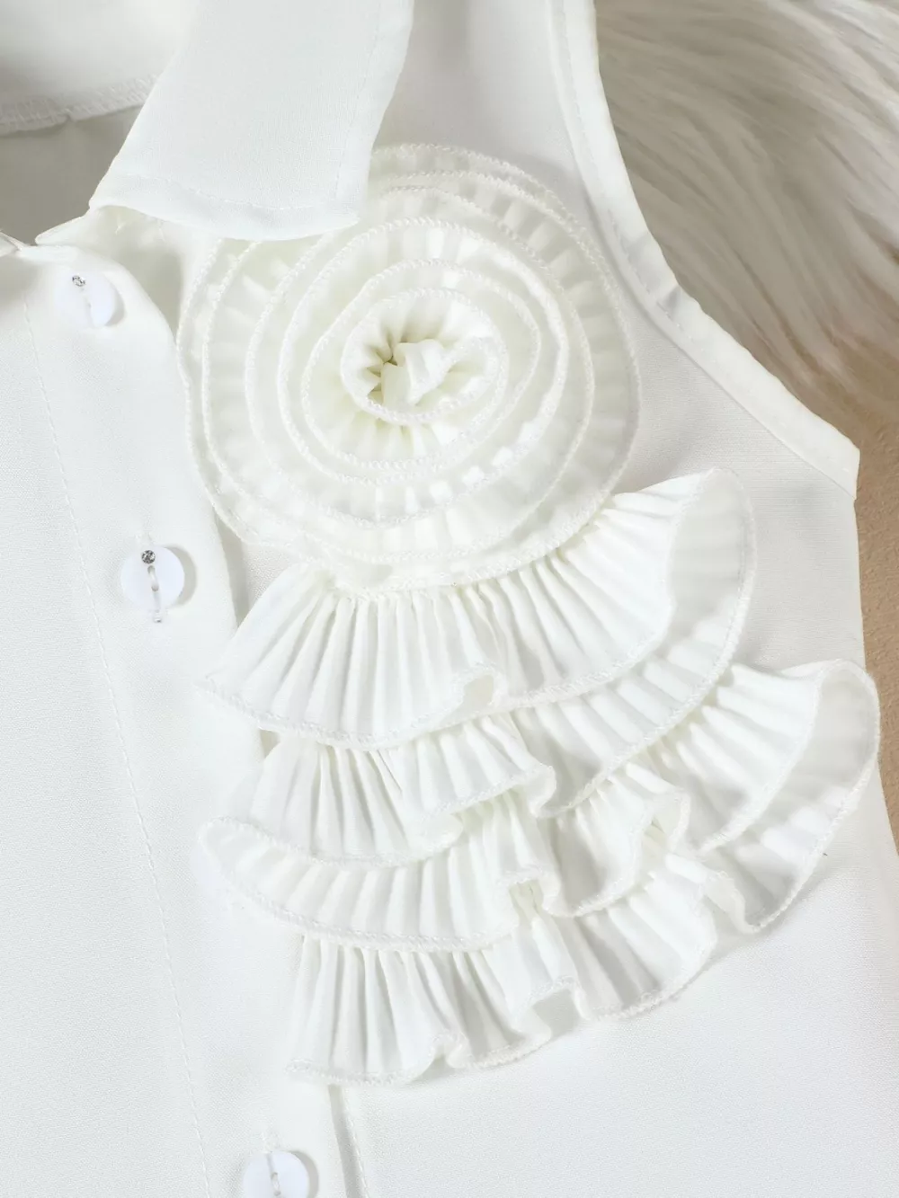 Children‘s Ruffle Decor Top & Button Detail Skort Set, image 4