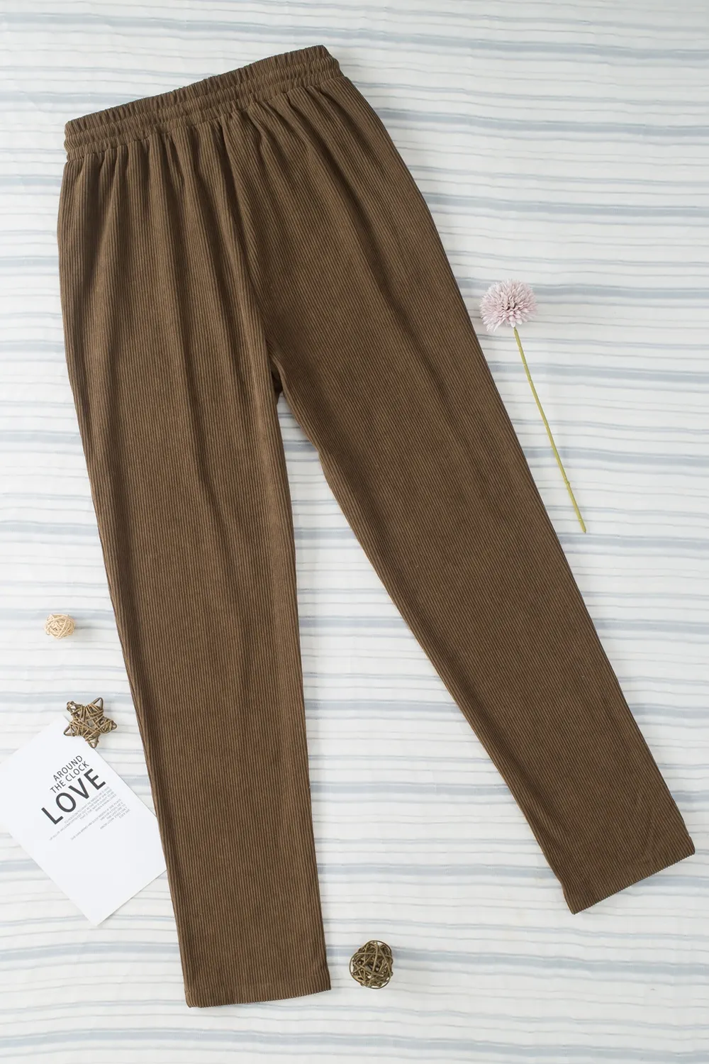 Drawstring Straight Pants with Pockets, image 12