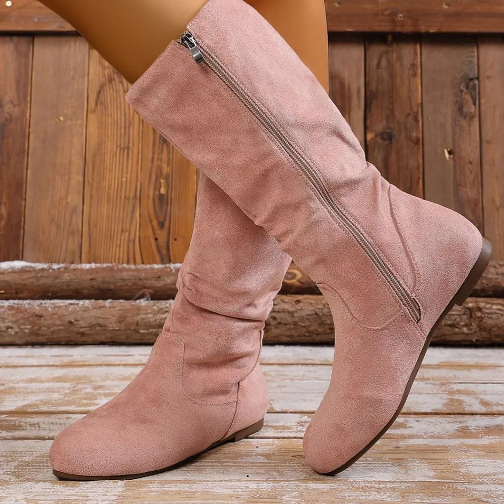 Round Toe Side Zip Boots, image 10