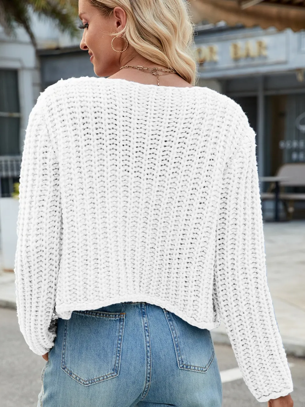 Round Neck Button Up Cardigan with Pockets, image 25