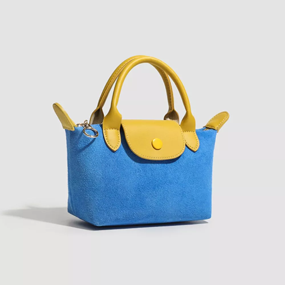 Stylish Two-Tone Suede Crossbody Bag, image 15