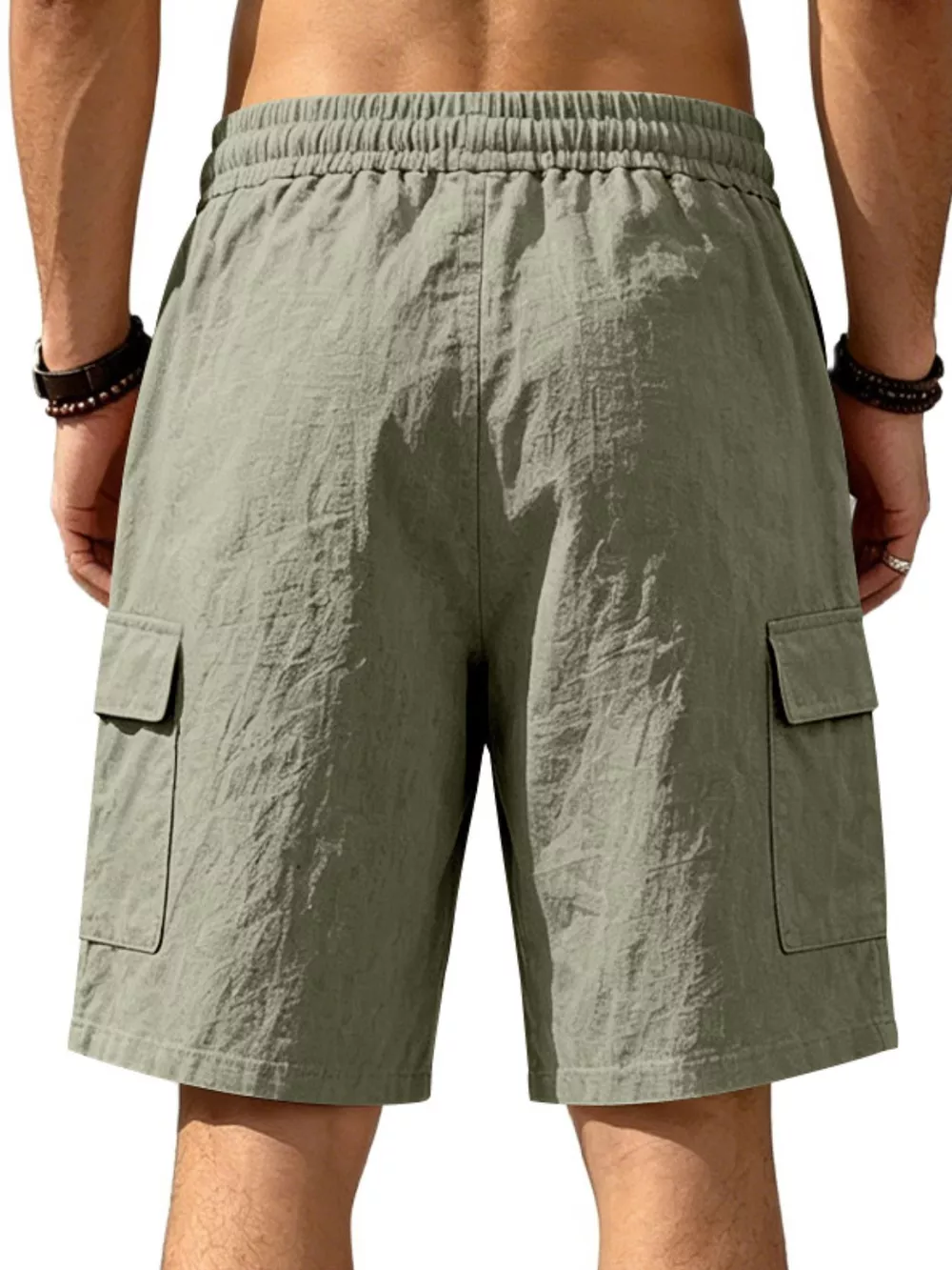 Men's Plus Size Casual Cargo Shorts with Drawstring Waist, image 13