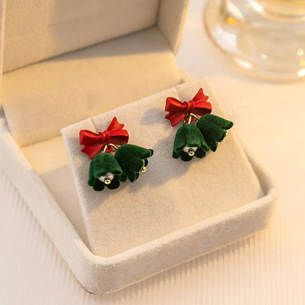 Velvet Bell Earrings with Bow, image 5